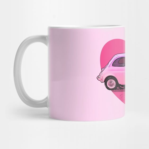 The Pink Fiat 500 Lover by CACreative